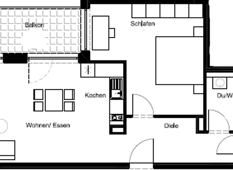 Wohnung zur Miete 1.145 € 2 Zimmer 66,1 m²<br/>Wohnfläche Tunnelstraße 2 Feuerbach Stuttgart 70469