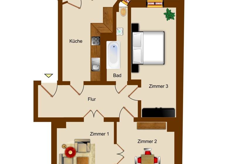 Wohnung zur Miete 1.299 € 4 Zimmer 100 m²<br/>Wohnfläche 3.<br/>Geschoss Bothestraße 7 Gohlis - Süd Leipzig 04155