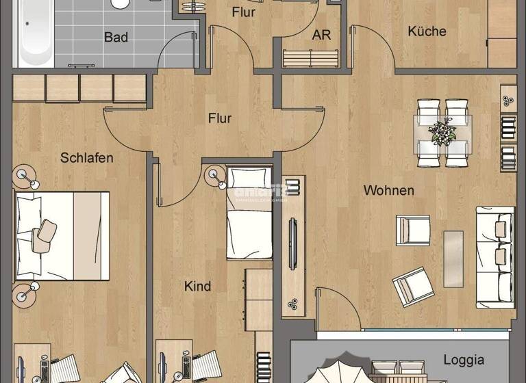 Wohnung zur Miete 1.093 € 3 Zimmer 84,2 m² Krämpfervorstadt Erfurt, Stadt 99085