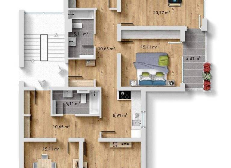 Wohnung zum Kauf 279.000 € 5 Zimmer 127 m² 3. Geschoss Lützenkirchen Leverkusen 51381