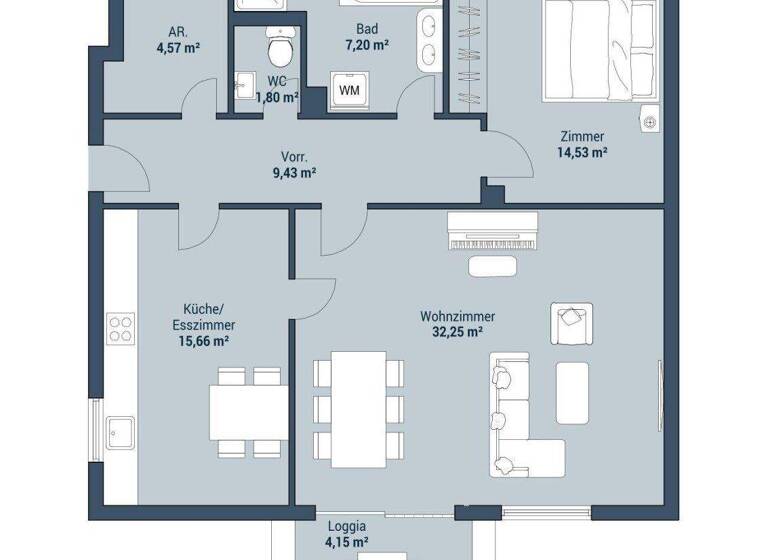 Wohnung zum Kauf 339.000 € 2 Zimmer 85 m² EG Helenenstraße Baden 2500