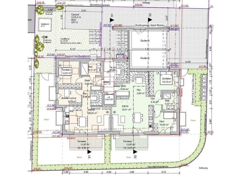 Terrassenwohnung zum Kauf - Erstbezug provisionsfrei 3 Zimmer 77 m² EG Bogenhausen München 81927