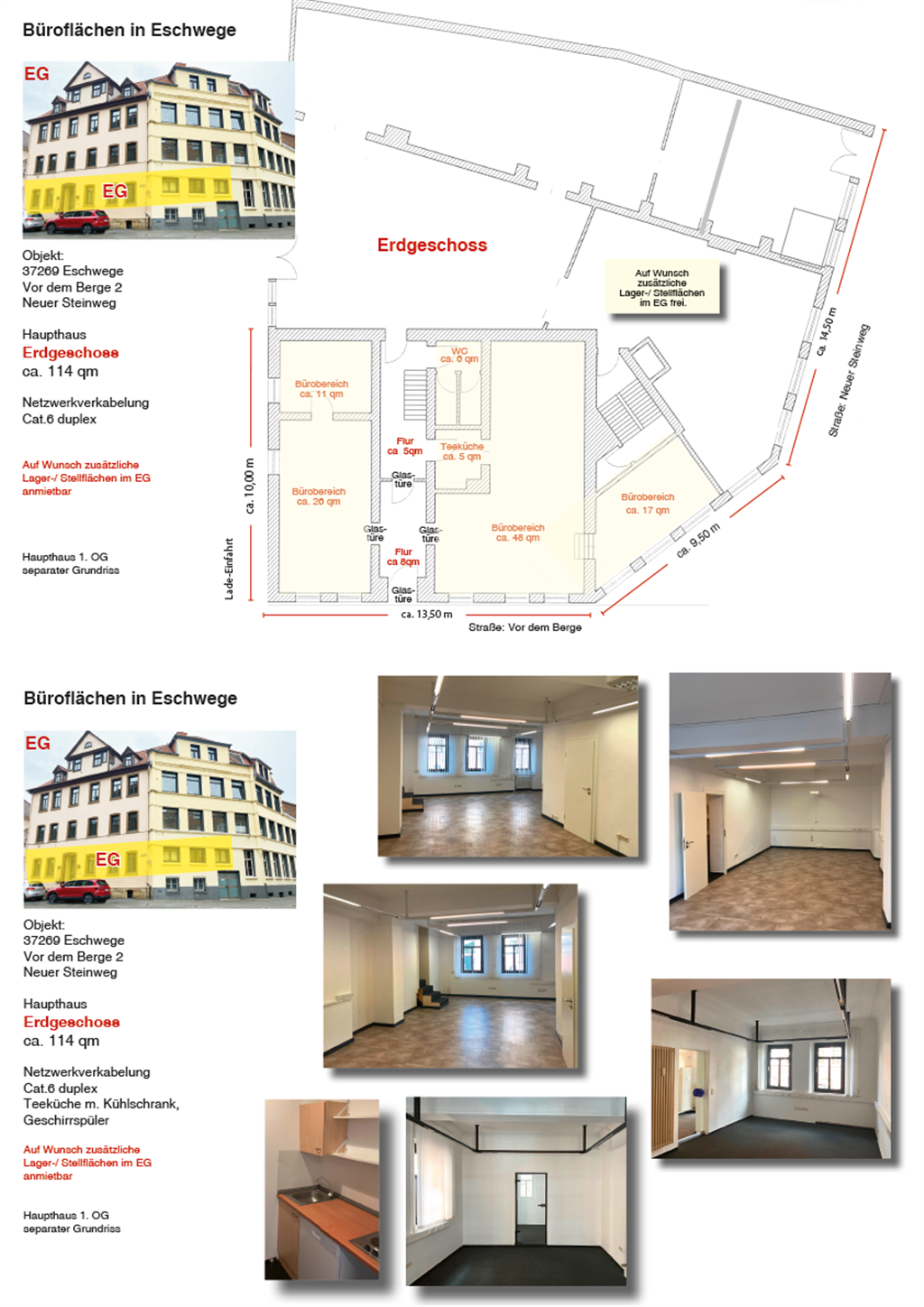 Bürofläche zur Miete provisionsfrei 400 m²<br/>Bürofläche Vor dem Berge 2 Eschwege Eschwege 37269