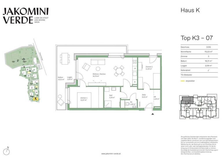 Wohnung zum Kauf - Erstbezug 355.000 € 3 Zimmer 3. Geschoss Kasernstraße Jakomini Graz 8010