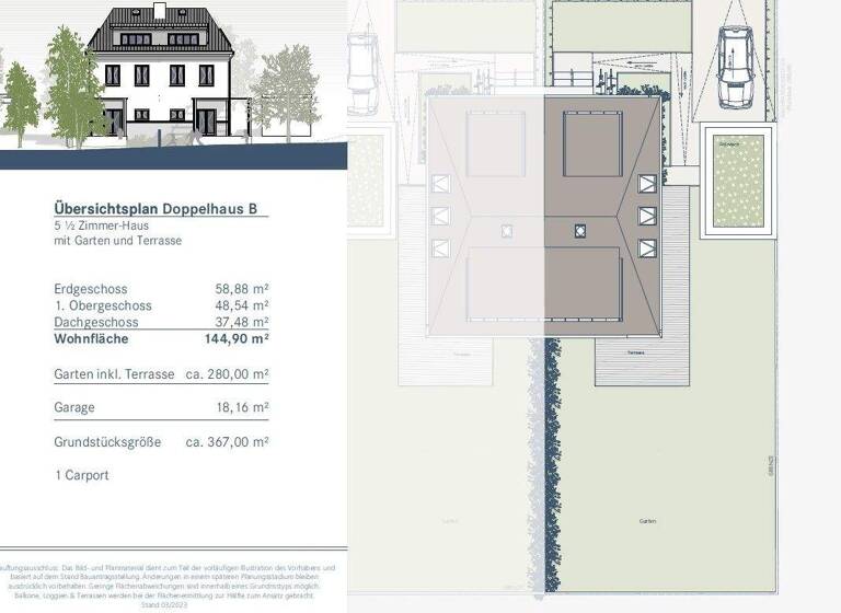 Doppelhaushälfte zum Kauf - Erstbezug provisionsfrei 565.000 € 5,5 Zimmer 144,9 m² 367 m² Grundstück Lützschena-Stahmeln Leipzig 04159