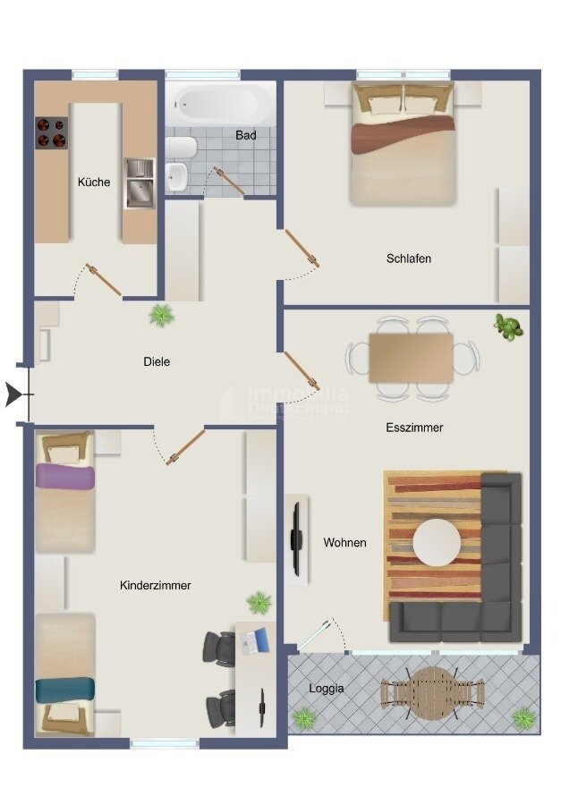 Wohnung zum Kauf 189.000 € 3 Zimmer 70 m²<br/>Wohnfläche 2.<br/>Geschoss Gartenstadt - Nord Dortmund 44141