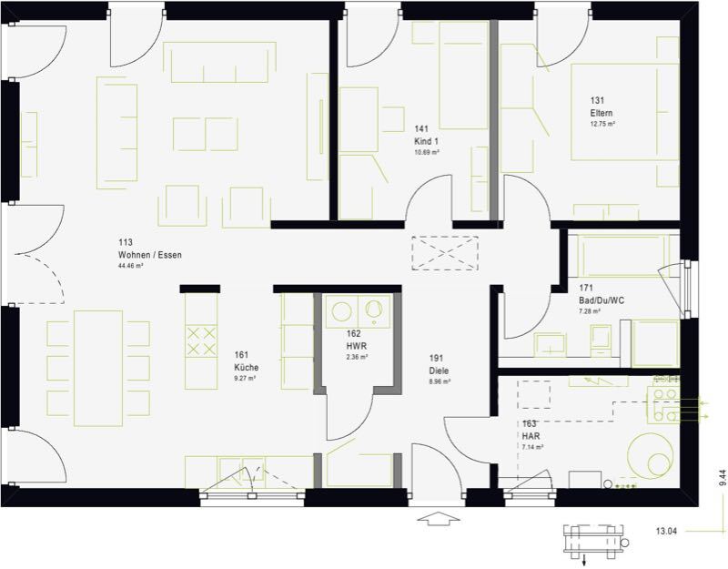 Bungalow zum Kauf provisionsfrei 335.319 € 4 Zimmer 102 m²<br/>Wohnfläche 308 m²<br/>Grundstück Beaumarais Saarlouis 66740