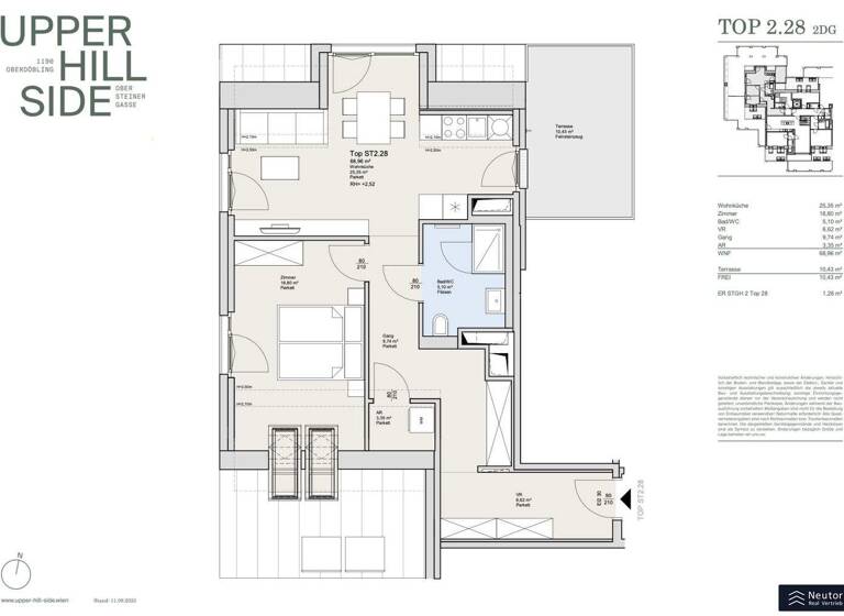 Wohnung zum Kauf - Erstbezug 850.000 € 2 Zimmer 69 m² Obersteinergasse Wien 1190