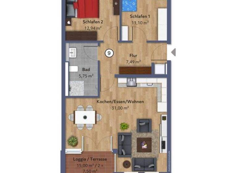 Wohnung zur Miete - Erstbezug 1.250 € 3 Zimmer 75,8 m² EG frei ab 01.06.2026 Steigenberg Penzberg 82377