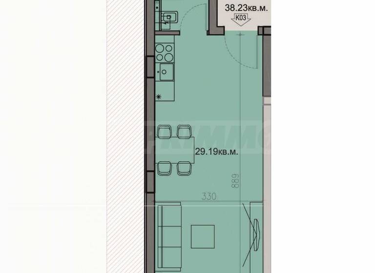 Studio zum Kauf 103.000 € 1 Zimmer 43,3 m² Varna