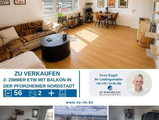 Wohnung zum Kauf 129.000 € 2 Zimmer 56 m² 3. Geschoss Nordstadt Pforzheim 75177