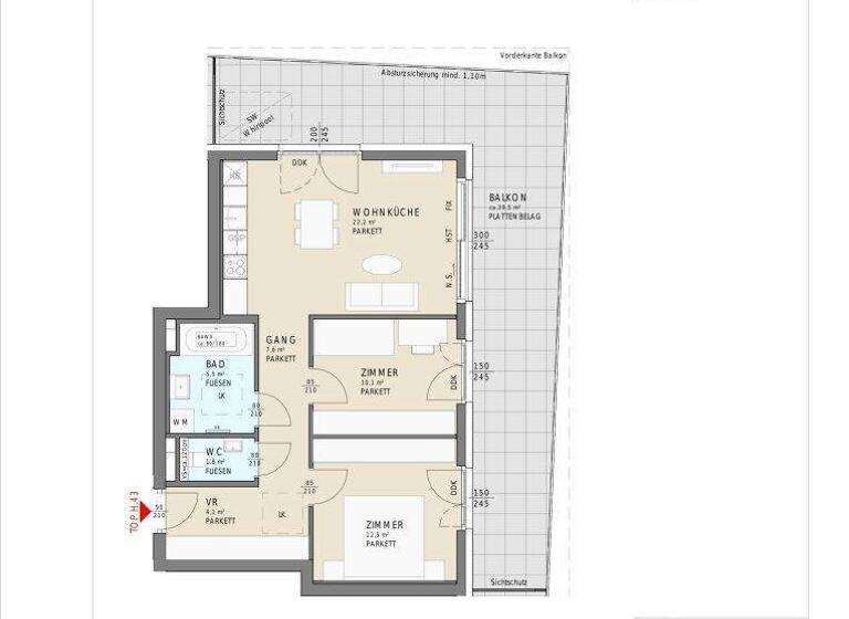 Penthouse zum Kauf - Erstbezug 445.000 € 3 Zimmer 63,8 m² 7. Geschoss Kohldorfer Straße 96 St. Martin Klagenfurt am Wörthersee 9020
