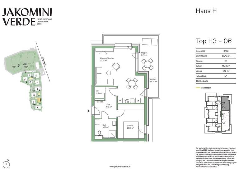 Wohnung zum Kauf provisionsfrei 312.000 € 2 Zimmer 58,7 m² Jakomini Graz 8010