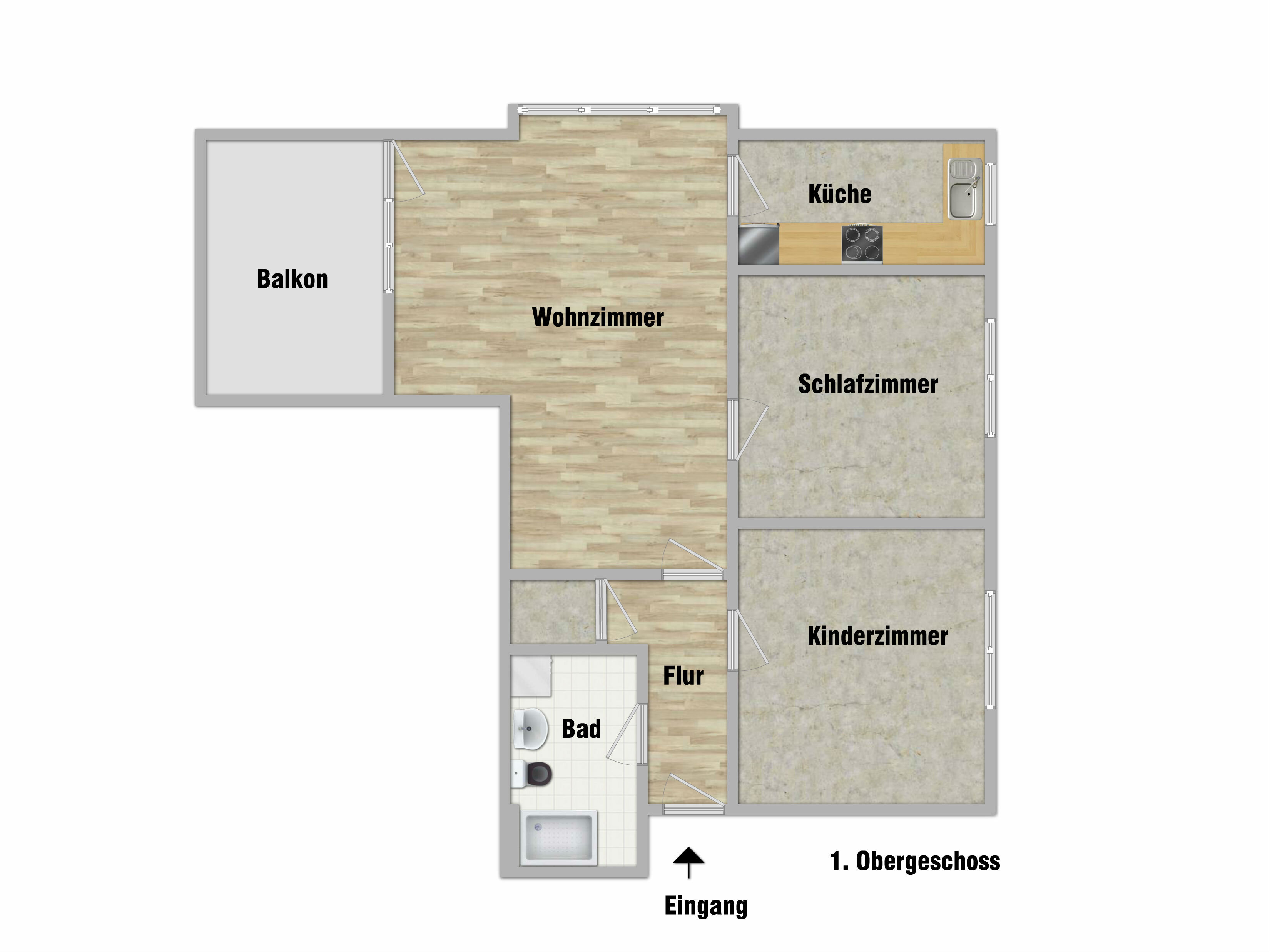 Wohnung zur Miete 550 € 3 Zimmer 74 m²<br/>Wohnfläche Wahlbezirk 14 Suhl 98527