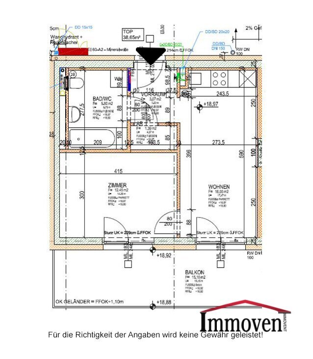 Wohnung zur Miete 486 € 2 Zimmer 38,7 m²<br/>Wohnfläche 6.<br/>Geschoss Brauquartier Puntigam Graz 8055