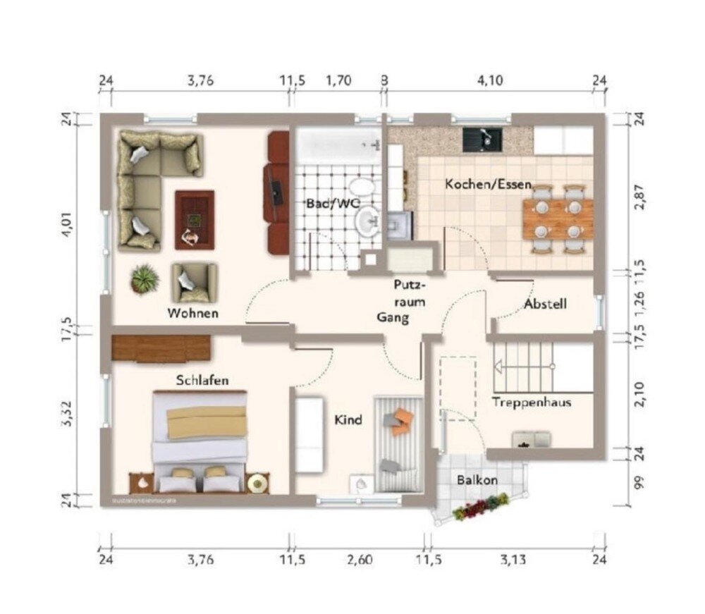 Wohnung zum Kauf 3 Zimmer 60 m²<br/>Wohnfläche 1.<br/>Geschoss Poppenweil Ludwigsburg / Poppenweiler 71642