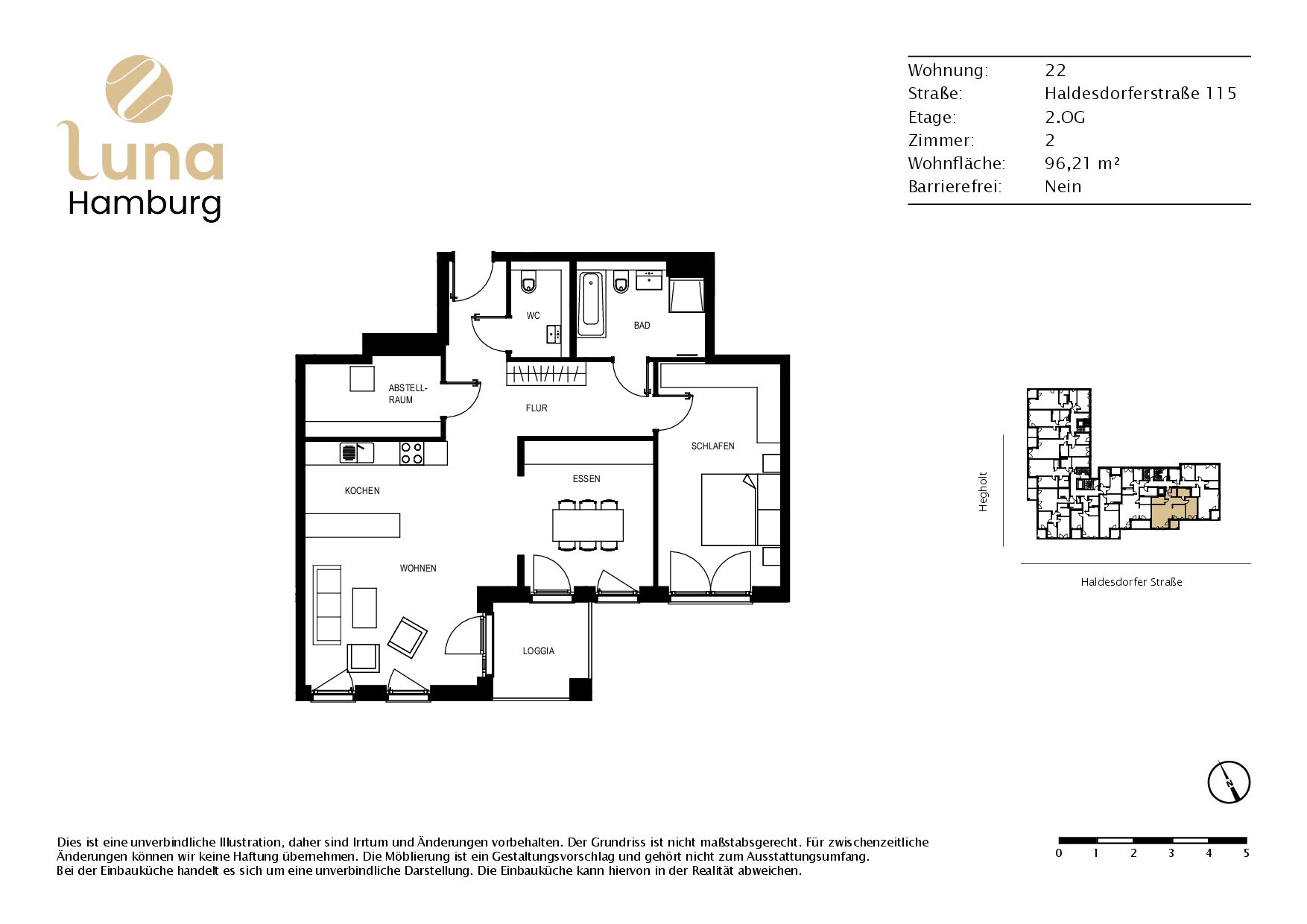 Wohnung zur Miete 1.560 € 2 Zimmer 96,2 m²<br/>Wohnfläche 2.<br/>Geschoss 01.04.2025<br/>Verfügbarkeit Haldesdorferstraße 115 Bramfeld Hamburg 22179