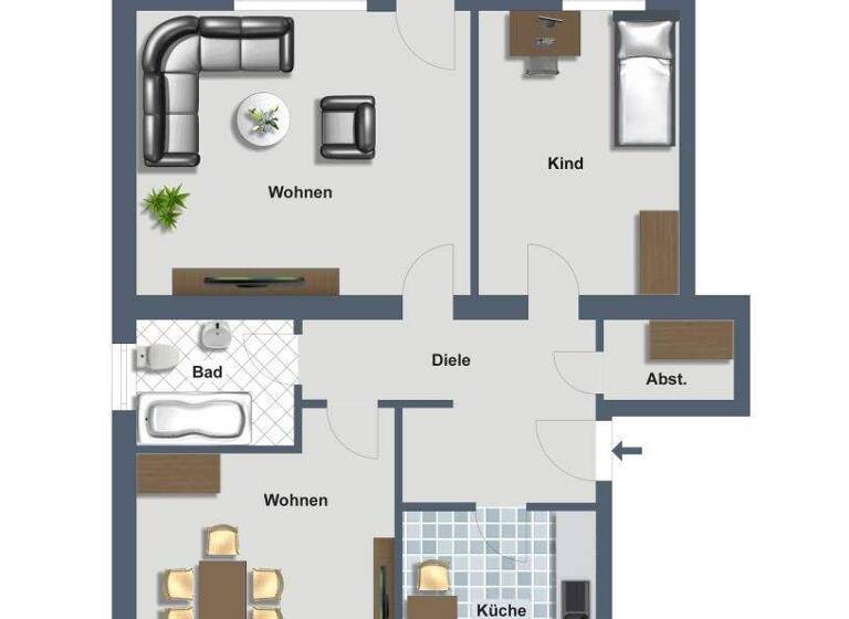Wohnung zum Kauf provisionsfrei 271.300 € 3 Zimmer 77 m² 3. Geschoss Etzelstraße 231 Weidenpesch Köln 50739