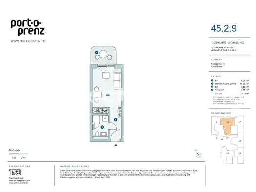 Wohnung zur Miete Tauschwohnung 613 € 1 Zimmer 25 m² Französisch Buchholz Pankow 10437