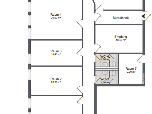 Bürofläche zur Miete 2.279 € 8 Zimmer 217 m² Bürofläche teilbar von 10 m² bis 44 m² Postgasse 1 Weiden Weiden in der Oberpfalz 92637