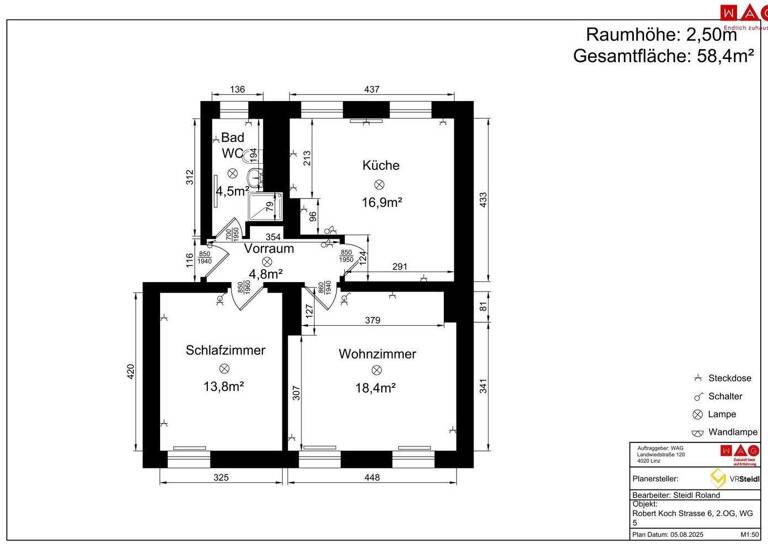 Wohnung zur Miete 310 € 3 Zimmer 59 m² 2. Geschoss frei ab sofort Robert-Koch-Straße Hinterberg Steyr 4400