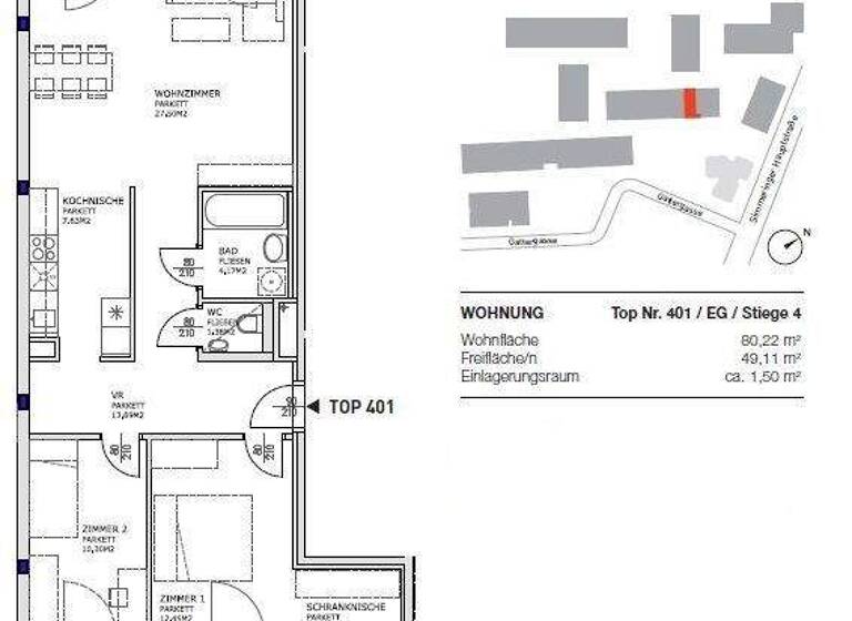 Wohnung zur Miete 1.236 € 3 Zimmer 80,2 m² Simmeringer Hauptstraße 170 Wien 1110