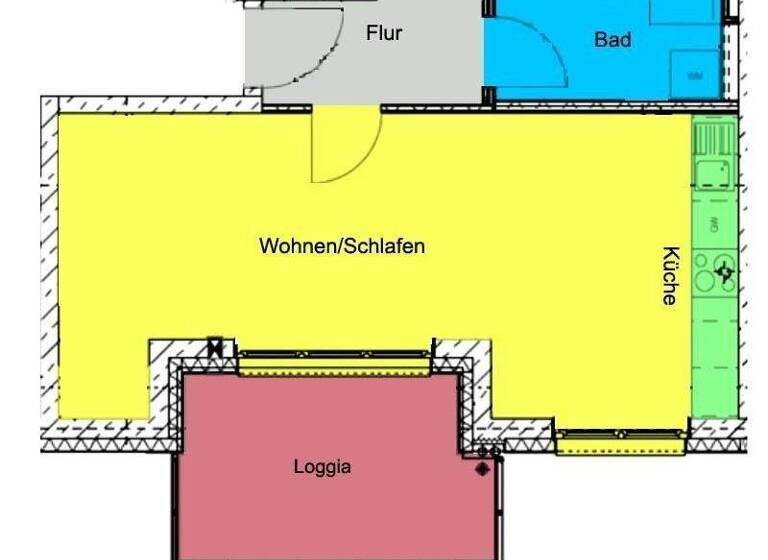 Studio zur Miete 630 € 1 Zimmer 43,2 m² Marienstraße 13 Innere Altstadt Dresden 01067