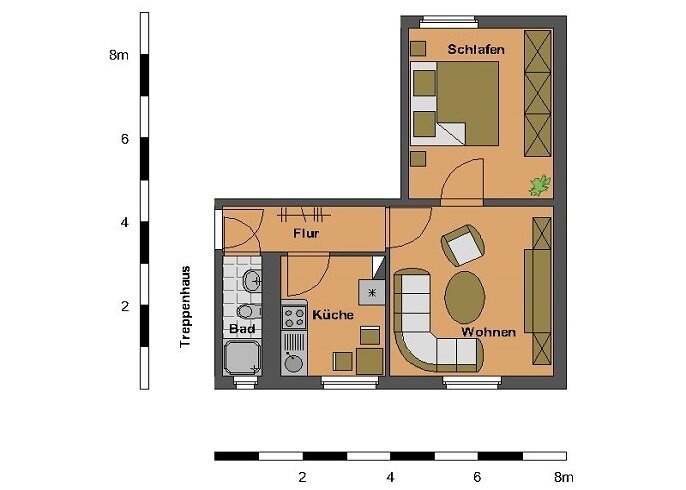 Wohnung zur Miete 241 € 2 Zimmer 43 m²<br/>Wohnfläche 1.<br/>Geschoss Seehäuser Weg 99 Oschersleben Oschersleben 39387