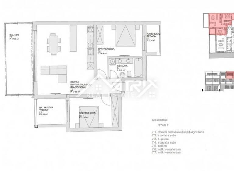 Wohnung zum Kauf 375.000 € 3 Zimmer 90 m² 2. Geschoss Novigrad Novigrad