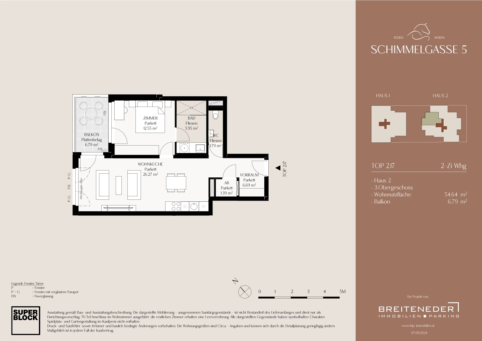 Wohnung zum Kauf provisionsfrei 442.000 € 2 Zimmer 54,6 m²<br/>Wohnfläche 3.<br/>Geschoss Wien 1030