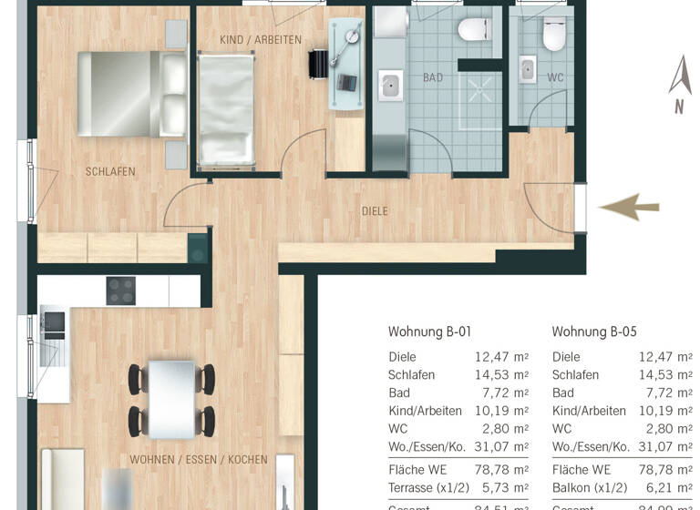 Wohnung zum Kauf provisionsfrei 400.295 € 3 Zimmer 84,5 m²<br/>Wohnfläche Maria-Hilf-Straße 7 b Berching Berching 92334