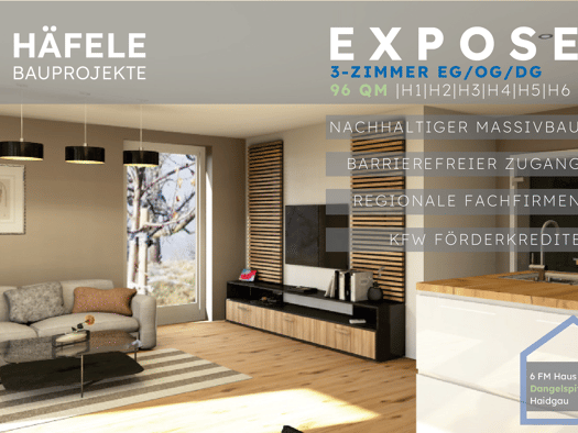 Wohnung zum Kauf provisionsfrei 395.600 € 3 Zimmer 92 m² 1. Geschoss Dangelspitzstraße Haidgau Bad Wurzach 88410