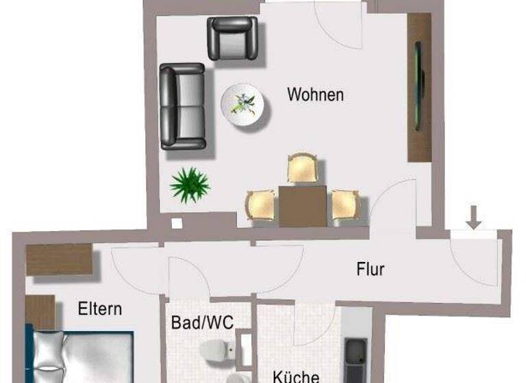 Wohnung zur Miete 270 € 2 Zimmer 52,3 m² EG frei ab sofort Sachsenring 41 Gablenz Chemnitz 09127