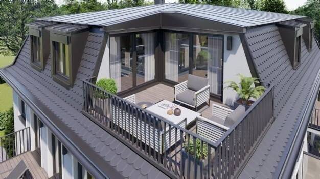 Penthouse zum Kauf provisionsfrei 1.360.000 € 4 Zimmer 115,2 m² Dachgeschoss, 2. Geschoss Gartenstadt Trudering München 81825