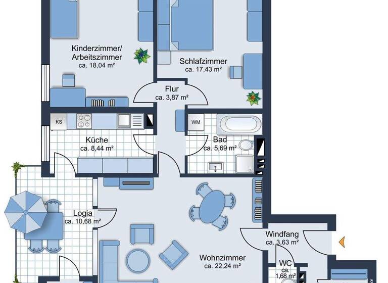 Wohnung zum Kauf 229.000 € 3 Zimmer 97,3 m² frei ab 01.04.2026 Gartenstadt Ludwigshafen am Rhein / Gartenstadt-Niederfeld 67065