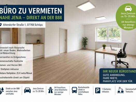 Bürofläche zur Miete provisionsfrei 625 € 78 m² Bürofläche Altendorfer Straße Schöps Schöps 07768