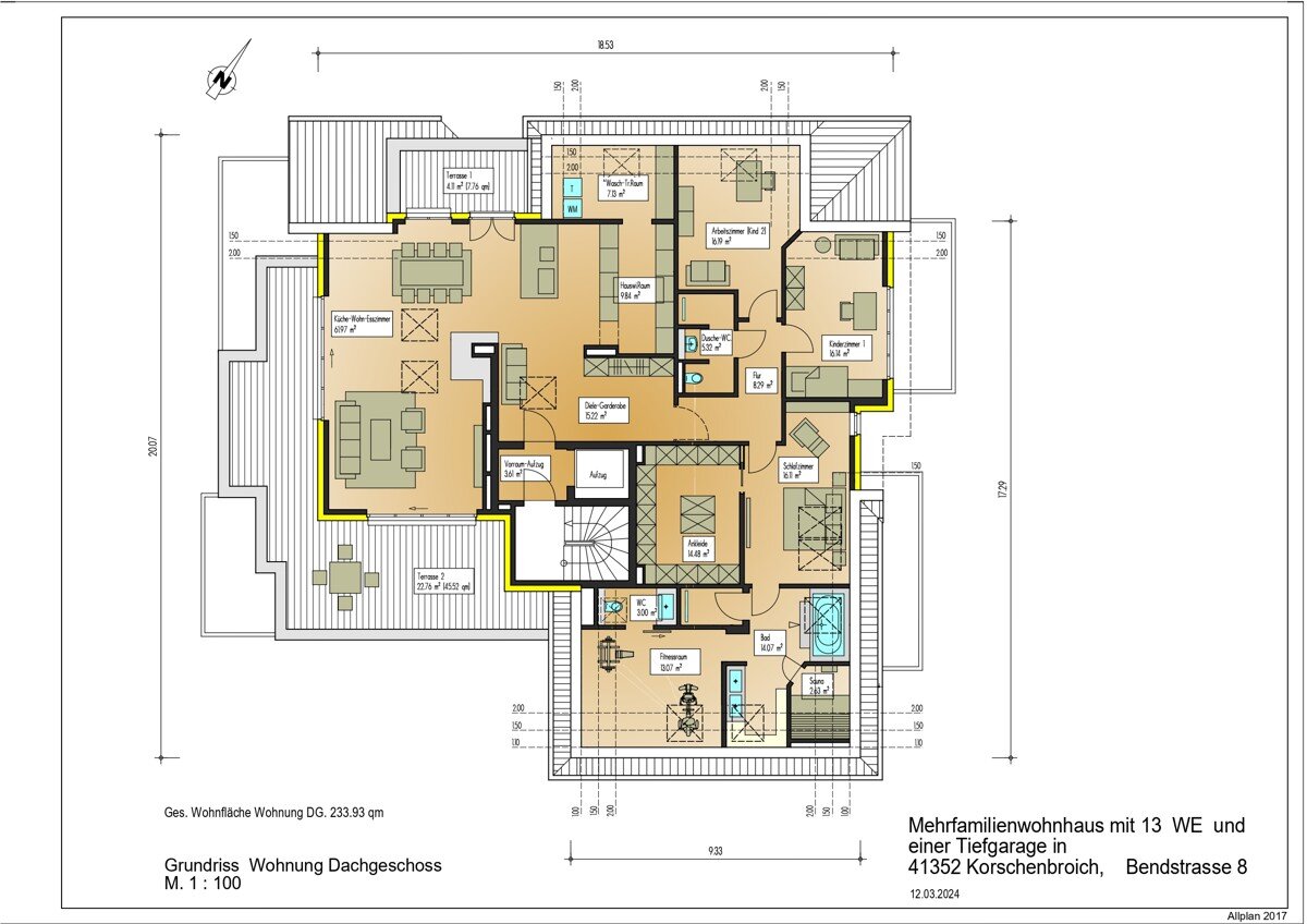 Penthouse zum Kauf 1.350.000 € 6 Zimmer 233 m²<br/>Wohnfläche Glehn Korschenbroich 41352