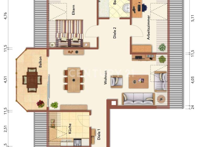 Wohnung zum Kauf 224.000 € 3 Zimmer 88 m² 3. Geschoss Hiltrop Bochum - Hiltrop 44805
