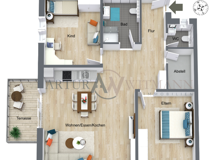 Wohnung zum Kauf - Neubau provisionsfrei 369.900 € 3 Zimmer 94,9 m²<br/>Wohnfläche Leutkirchstraße 41 Oberschopfheim Friesenheim 77948
