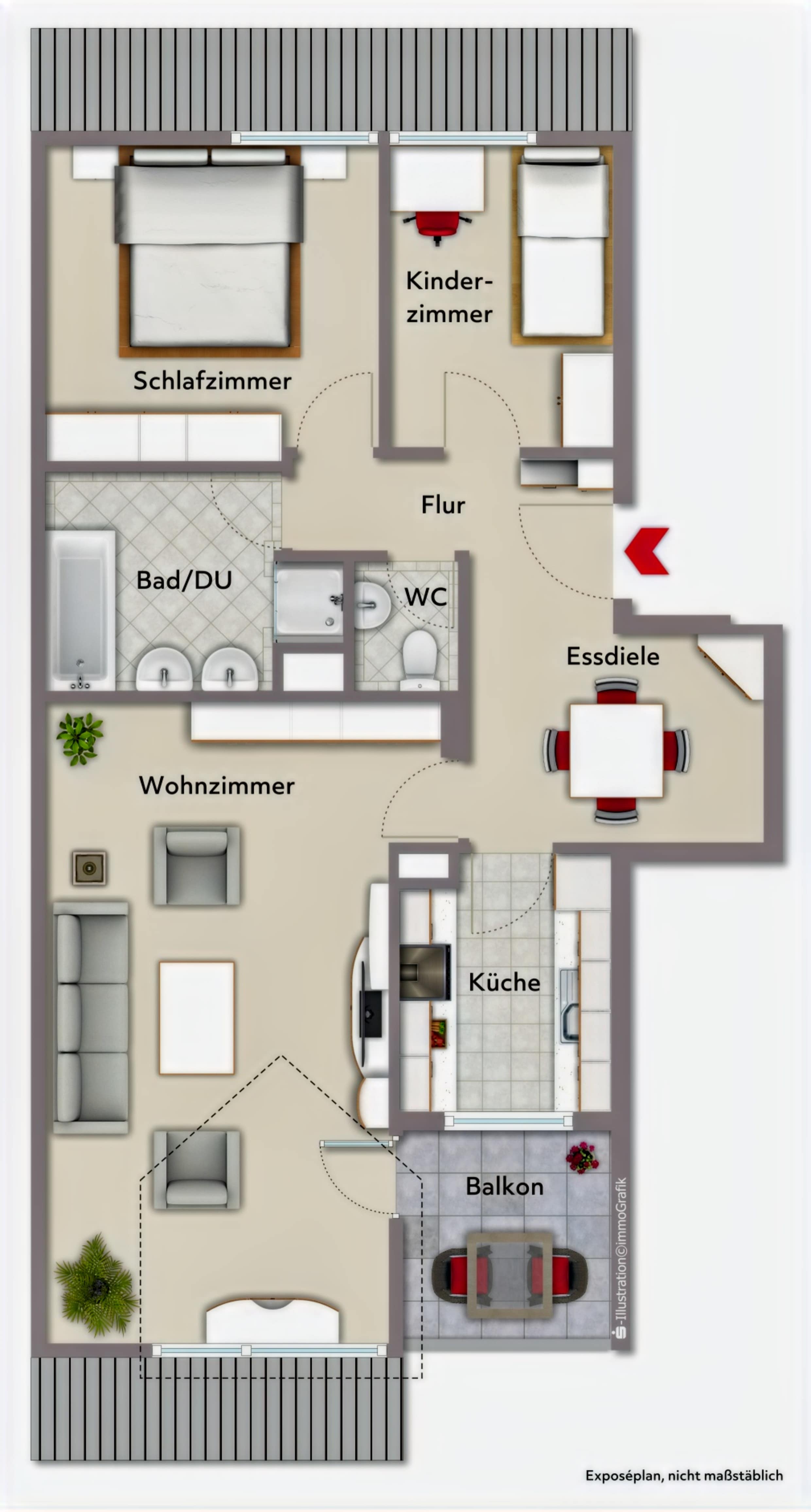 Wohnung zum Kauf 228.000 € 3 Zimmer 64 m²<br/>Wohnfläche Sindelfingen 1 Sindelfingen 71063