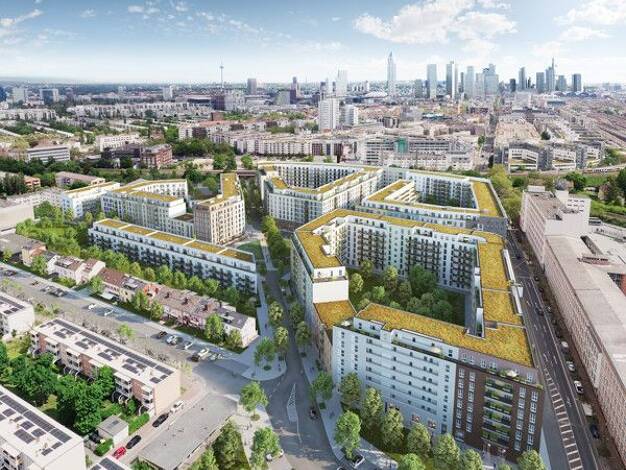 Wohnung zur Miete - Erstbezug 1.166 € 2 Zimmer 59,7 m² 4. Geschoss frei ab sofort Mathilde-Maier-Straße 6 Gallus Frankfurt-Gallus 60326