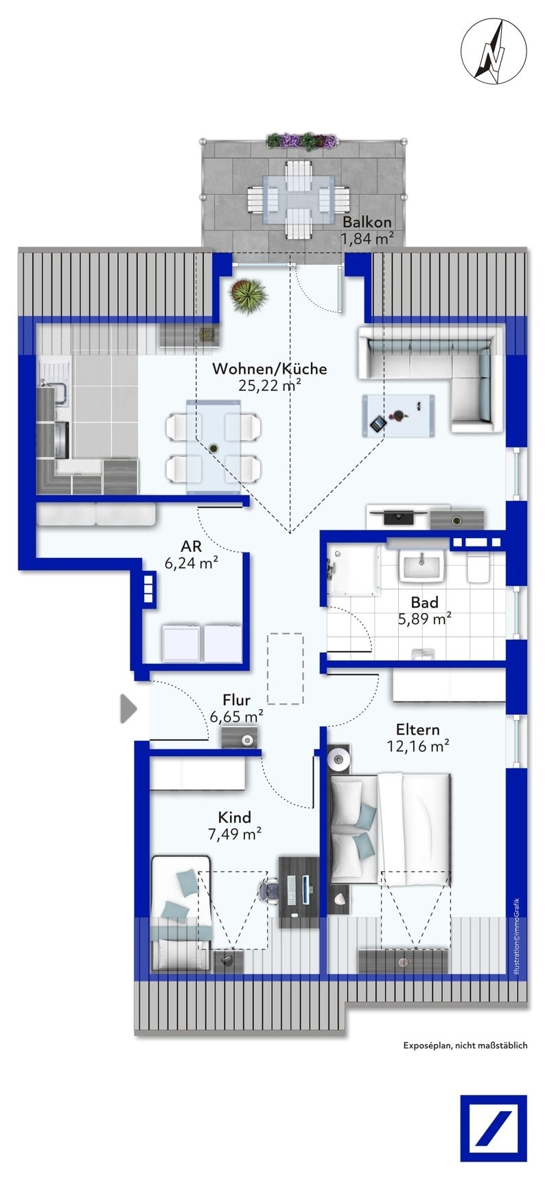 Wohnung zum Kauf provisionsfrei 300.840 € 3 Zimmer 65,4 m²<br/>Wohnfläche 2.<br/>Geschoss Bitburg Bitburg 54634