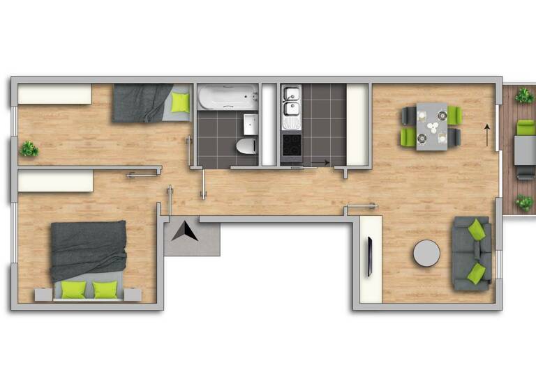 Wohnung zur Miete 385 € 3 Zimmer 61,3 m² 5. Geschoss frei ab sofort Am Schleierborn 29 Eisenach 99817
