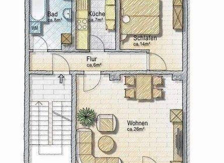 Wohnung zur Miete 385 € 2 Zimmer 64 m² Großweitzschen 04720