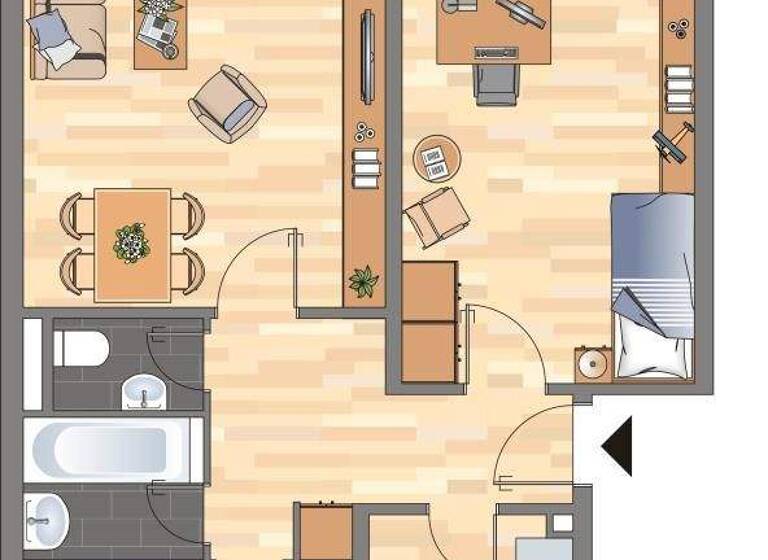 Wohnung zur Miete 565 € 3 Zimmer 65,7 m² 1. Geschoss Lüneburger Ring 16 Vorsfelde Wolfsburg 38448