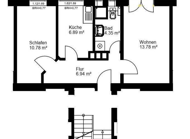 Wohnung zur Miete 460 € 2 Zimmer 45,4 m² frei ab 15.03.2026 Delitzscher Straße 142 Eutritzsch Leipzig / Eutritzsch 04129
