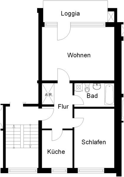 Wohnung zur Miete nur mit Wohnberechtigungsschein 304 € 2 Zimmer 59,3 m²<br/>Wohnfläche 2.<br/>Geschoss 21.11.2024<br/>Verfügbarkeit Hochstr. 12 Alt - Georgsmarienhütte Georgsmarienhütte 49124