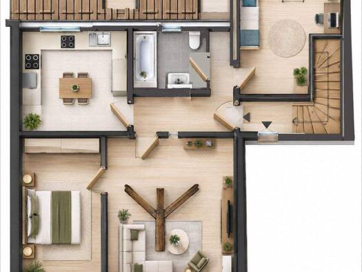 Wohnung zur Miete 690 € 3 Zimmer 57 m² Geschoss 3/3 frei ab sofort Innenstadt Fürth 90762