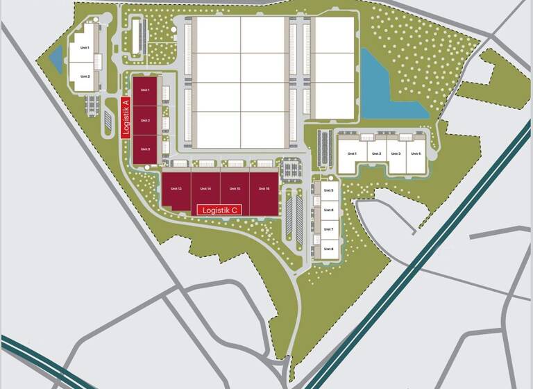 Logistikzentrum zur Miete - Erstbezug provisionsfrei 55.787 m² Lagerfläche teilbar von 18.489 m² bis 55.787 m² Bodelschwingh Dortmund 44357