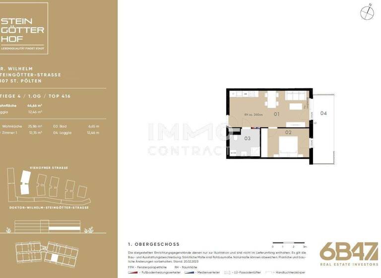 Wohnung zum Kauf - Erstbezug provisionsfrei 171.300 € 2 Zimmer 44,7 m² Teufelhof St. Pölten 3100